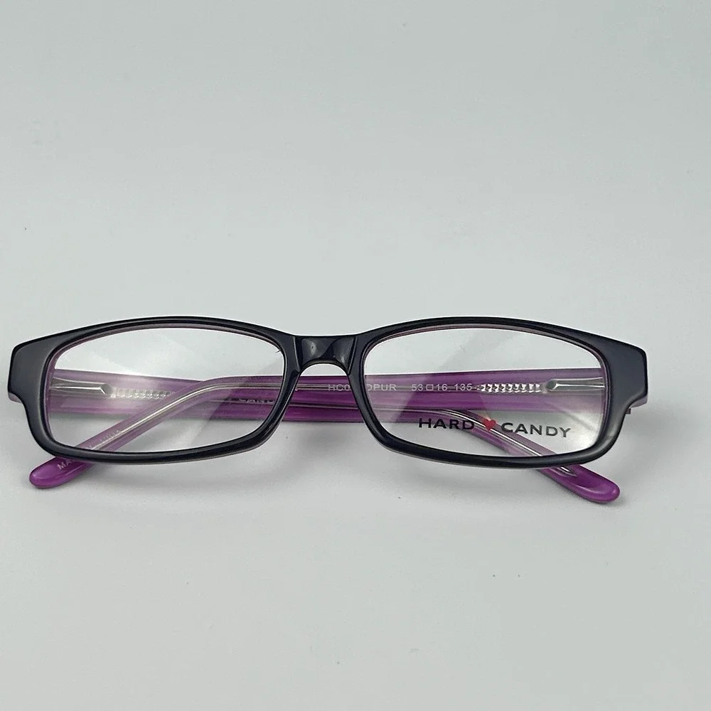 Hard Candy HC04 DPUR Women Eyeglasses Frame Black Plastic Full Rim 53-16-135 mm